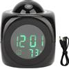 Leopacat Sveglia con Proiettore Soffitto,Display Temperatura Digitale LED Orologio da Tavolo Schermo Grande Allarme con Proiettore Caricatore USB Temporizzazione Vocale per Camera Letto Ufficio Casa