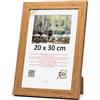 3-B Cornice portafoto ISEO - Marrone (rovere) - 20 x 30 cm - Cornice in legno - Cornice per foto formato ritratto con vetro acrilico