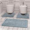 Comart - Set Tappeti Nicole da Bagno - Tre Pezzi - Tappetino Rettangolare 50x80 cm + Due Girowater 50x40 cm - Tris Antiscivolo ad Asciugatura Rapida - Traspiranti - Lavabili in Lavatrice - Grigio