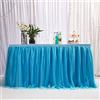 MYMM 9ft / 274cm Blu Gonna da Tavolo, Garza da scrivania in Tulle Romantico, Decorazione da tavola, tovaglia da Tavolo per Tutu con Fiocchi di Neve, per Shower, Matrimonio, Compleanno,Natale