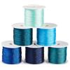 PH PandaHall PandaHall 6 Rotoli Fili da Ricamo 0,4mm Filo da Ricamo Metallico 6 Strati Filo Blu per Perline Filo da Cucito per Chiacchierino Trapuntatura Braccialetti dell'Amicizia Creazione Gioielli