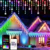Circlio Luci Natale da Esterno Cascata, Smart Luci Natale Balcone Esterno RGBIC, Tenda Luci Natale con APP/Telecomando, Colorate 60+ Modalità di Scena Dinamica DIY, IP44 Decorazioni Natalizie (10M-250LED)