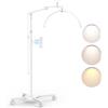 STASUN Half Moon Lash Light, lampada pieghevole a LED per ciglia, lampada da terra da 28 pollici 40W dimmerabile con supporto per telefono per l'estensione delle ciglia,la cosmetica-Bianco