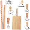 Lsydgn Set Di 10 Pezzi Per La Produzione Di Pasta, Include Timbro Per Ravioli e Tagliere Per Gnocchi | Include Mattarello, Tagliapasta, Macchina Per Tortellini, Kit Per Una Pasta Efficiente