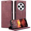Monweicz Cover Compatibile con Redmi Note 14C, Custodia Portafoglio con Slot per Scheda, Protezione Completa Premium in Pelle PU, Flip Libro Magnetica Redmi Note 14C, Vino Rosso