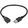 System-S - Prolunga USB 3.0 Tipo A (maschio) su USB 3.0 Tipo A (femmina), cavo di ricarica/dati, 30 cm