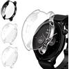 iVoler 3 Pezzi HD Clear Cover con Pellicola Protettiva per Amazfit GTR 4, Copertura Completa Custodia Anti-Graffio Ultra Sottile Morbida TPU Case, 2 Trasparente + 1 Nero