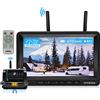 URVOLAX Telecamera Retromarcia Wireless al 100%, 65X Magnetica con Batteria Ricaricabile da 6700mAh, Monitor FHD da 7 pollici Registrazione Video Camper Camion Auto