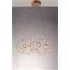 Illuminati Lighting LUCCIOLA 10GBRS Sospensione TONDA con triangolo in metallo, colore oro , led 3000k 48w, 3840lm, diametro 75cm altezza 150cm , dimmerabile