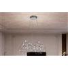 Illuminati Lighting LUCCIOLA 10GSS Sospensione TONDA con triangolo in metallo, colore acciaio inossidabile , led 3000k 48w, 3840lm, diametro 75cm altezza 150cm , dimmerabile