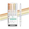 Zebra Pen Mildliner Double Ended Highlighter, Broad and Fine Point Tips, Assorted Neutral Vintage Ink Colors, 5-Pack