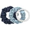 Dore & Rose Scrunchie 1 cm White, 2 cm Light Blue & 3 cm Dark Blue Set Set per l'hair styling 1 pz.