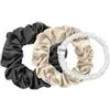 Dore & Rose Scrunchie 1 cm White, 2 cm Champagne & 3 cm Charcoal Set per l'hair styling 1 pz.