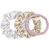Dore & Rose Scrunchie 1 cm pink, 2 cm champagne & 3 cm white Set per l'hair styling 1 pz.