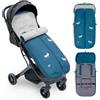 Interbaby Sacco Passeggino Invernale Universale Interbaby | Copri Passeggino Universale Morbida | Sacco Termico per Ovetto Rimovibile, Doppia Apertura, Facile da Lavare, Materiali Anallergici, Cuccioli Blu
