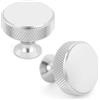 OSDUE 10 Pezzi Pomelli Argento per Cassetti,30.5mm Pomolo per Mobili Rotondo Pomelli per mobili in Alluminio Manopole Cassetti con Viti per Porte Cucina Armadietti Bagno