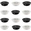 Brateuanoii 12 Pezzi Acciaio Inox Aria Griglie Ventilazione, Griglia di Ventilazione Rotonda, Griglia Aerazione, 35mm per Armadio Guardaroba Scarpiera (Bianco e Nero)