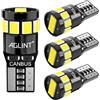 AGLINT T10 LED Lampadine CANBUS 12SMD W5W 501 12V Auto Interno Targa Luce | T10 W5W LED Lampadina CANBUS Sensa Errore 168 194 2825 Auto Posizione Luci Interno Mappa Cupola Luce 6500K Bianco 4Pcs