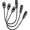 Sunydog NUOVO 3PCS 9V Convertitore a clip per batteria Spina a scatto Presa da 2.1mm * 5.5mm per effetto chitarra One Spot Power Supply