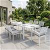 MIlani Home DEXTER - set tavolo in alluminio cm 160/240 x 90 x 75 h con 6 sedie e 2 poltrone Dexter
