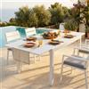 MIlani Home DEXTER - tavolo da giardino allungabile in alluminio da 160 x 90 cm