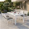Milani Home DEXTER - set tavolo in alluminio cm 160/240 x 90 x 75 h con 4 sedie Dexter