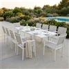 MIlani Home DEXTER - set tavolo in alluminio cm 160/240 x 90 x 75 h con 10 poltrone Venus