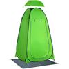 Tenda doccia da campeggio per esterni con porta a cerniera, borsa, portaoggetti e gancio, 126x124x189cm, verde