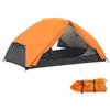 Tenda da campeggio 2 posti con 2 vestiboli, 2 porte, 2 finestre e borsa di trasporto, 2.8x2.25x1.1 cm, arancione