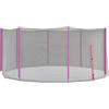 Rete di protezione per trampolini a 8 pali con ingresso con cerniera, in pe, ø366x180 cm, nero e rosa