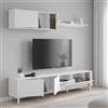 Dmora Parete Attrezzata Woonsocket 40x200x45h cm Bianco 6 Ripiani 9 Vani, 5 Ante