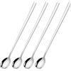 JJPRIME Set Da 6 Cucchiai A Manico Lungo In Acciaio Inox 18 Cm Per Caffè, Gelato E Dessert