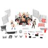 Vikye Set da Gioco per Wrestling da 32 Pezzi, Set da Gioco per Mini Lottatore con 12 Lottatori e Anello a 6 Lati, Accessori per Gabbia con Scaletta da Tavolo per Feste con Decorazioni (Come Mostrato)