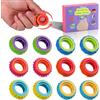 Kssvzz Set di 12 Anelli Fidget Sensoriali per ADHD e Autismo - Giocattoli Anti Stress Silenziosi per Concentrazione, Bambini e Adulti, Scuola e Ufficio