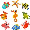 QianFenShi 9Pcs Antiscivolo Vasca da Bagno Bambini,Adesivi Antiscivolo Vasca da Bagno,Adesivi Vasca da Bagno Scale,Adesivi Antiscivolo Doccia Adesivi Vasca,Impermeabile e Durevole,(Sea Creature)