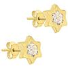 Carissima Orecchini a lobo doppia stella con zirconi da donna in oro giallo 9 ct