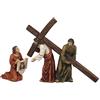 PABEN Set Gesù porta croce, Veronica e Samaritano in resina Presepe Pasquale cm.16,5 x 19 by Paben