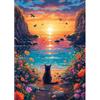 EOBROMD 5D Diamond Painting Kit Completo Gatto, Mare Pittura Diamante FAI DA TE, Paesaggio Diamond Painting Adulti, Strass Ricamo a Punto Croce Painting per Decorazione Casa 30x40cm