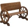 EasyComfort Panca da Giardino 2 Posti con Schienale Alto, in Legno di Abete, 114x58x80 cm, Marrone