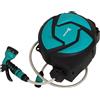 Easycomfort DURHAND Avvolgitubo Automatico Fissaggio a Parete Orientabile con Tubo da 10m da Giardino PP, PVC 28 x 14 x 34 cm Nero e verde