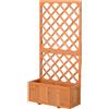 Easycomfort Fioriera da Esterno con Grigliato per Rampicanti e Vaso, in Legno di Abete, 72.5x31.5x149.5 cm, Arancio