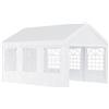 Easycomfort Tendone per Feste 6x4m con Pareti Rimovibili, Porte e 6 Finestre, Bianco