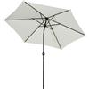 Easycomfort Ombrellone da Giardino 2.6x2.4 m con Manovella e Testa Inclinabile, in Alluminio e Poliestere Beige e Nero