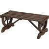 Easycomfort Panca a 2 Posti da Esterno in Legno di Abete con Effetto Bruciato (98x50x39.5cm) Gambe con Design a Ruota(Ø41cm)