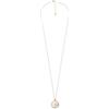 Fossil Collana da donna in acciaio inossidabile con chiusura a moschettone, tono oro, con ciondolo rotondo