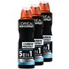 L'Oreal Paris L' oréal Men Expert Carbon Protect Ice Fresh 5-en-1 Spray Uomo - Set di 3