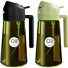 YARRAMATE Spruzzino Olio in Vetro Luce Blocco Scuro Verde per Friggitrice Aria 2 in 1 da 2, 470 ml Dosatore d'Oliva Bottiglia e Oliera Spray da Cucina, Nebulizzatore (Nero e Verde)