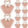 CALFOVERA 10 Set di Mini Borse in Pelle PU Sacchetti Regalo in Pelle Rosa con Fiocco Scatole per Bomboniere Riutilizzabili Sacchetti per Caramelle con Manico A Forma di Cuore per Compleanni