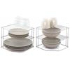 simplywire - Portapiatti a 3 Ripiani - Confezione da 2 Organizer per Armadietti da Cucina - Acciaio Cromato