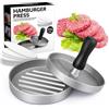 YUTUY Pressa per Hamburger Pressa Stampa in Alluminio + 200 Carta Antiaderente,Pressa per Hamburger in Alluminio,Rotondi Hamburgher Attrezzo per Patty, BBQ, Grill e Cucina